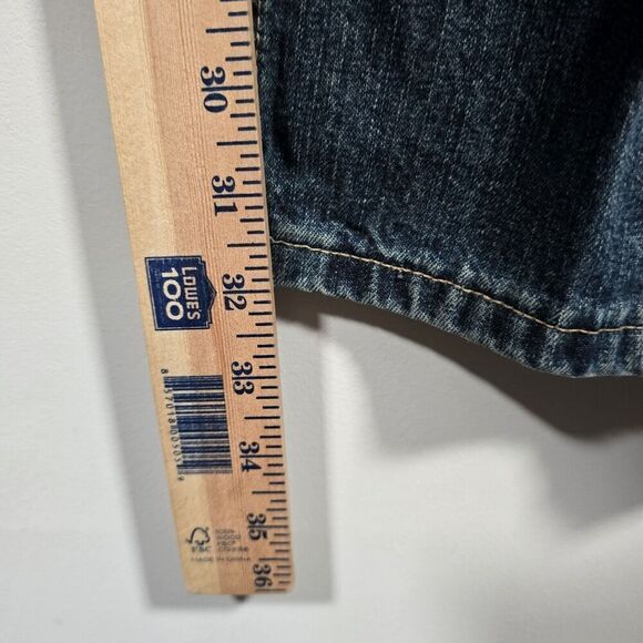 Wrangler Denim Jeans Mens 34x32 Dark Wash Loose Fit Western Casual Cowboy - Picture 12 of 13